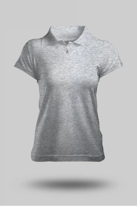 KADIN GRİ POLO YAKA TİŞÖRT