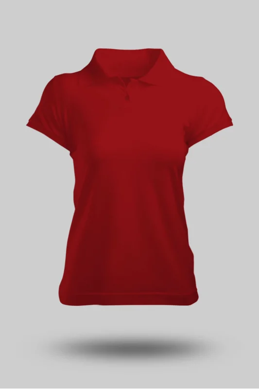 KADIN KIRMIZI POLO YAKA TİŞÖRT