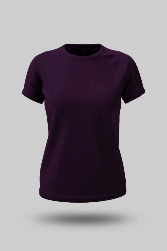 KADIN KOYU MOR TİŞÖRT