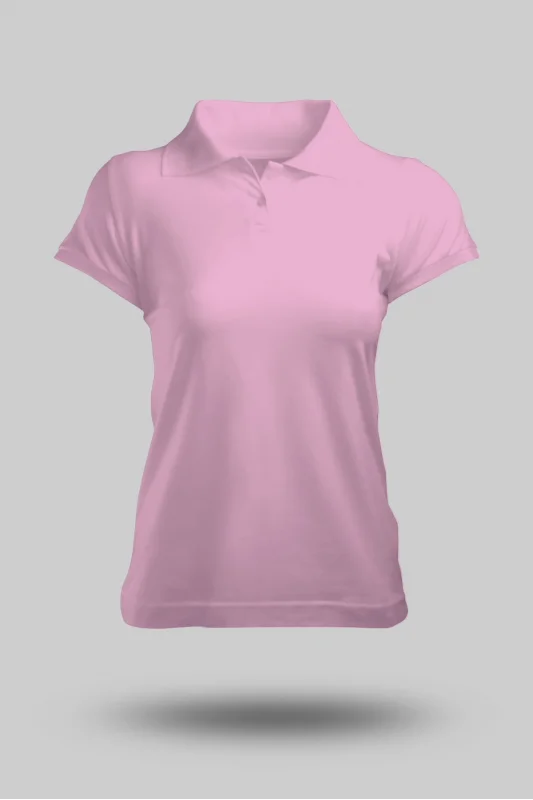 KADIN PEMBE POLO YAKA TİŞÖRT