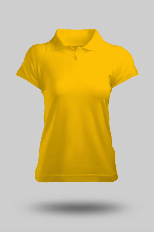 KADIN SARI POLO YAKA TİŞÖRT