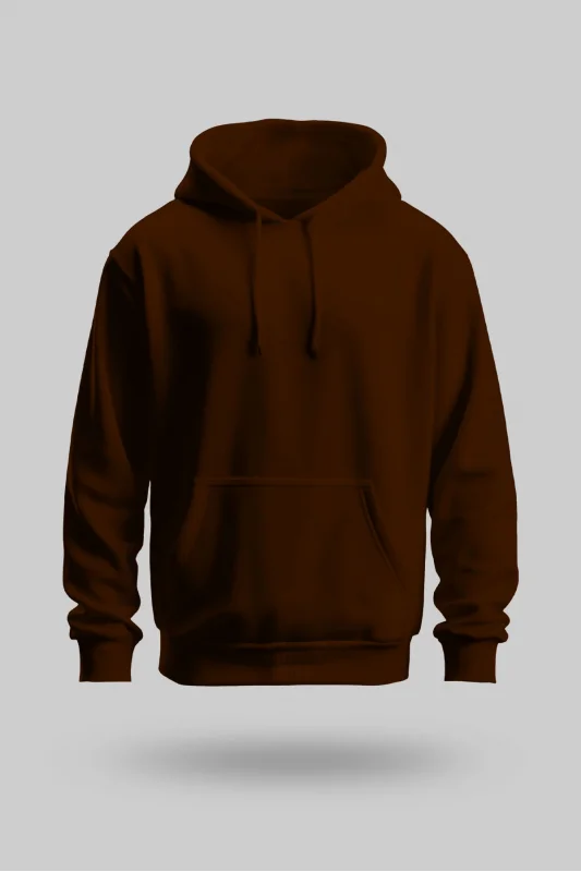 Kahverengi 2 İplik İnce Kumaş Unisex Kapşonlu Sweatshirt