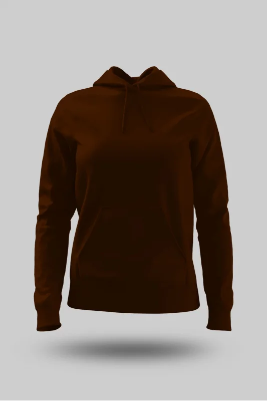 Kahverengi Kadın Kapüşonlu Hoodie Sweatshirt