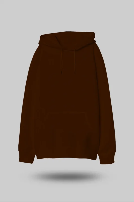 Kahverengi Oversize Unisex Kapüşonlu Sweatshirt