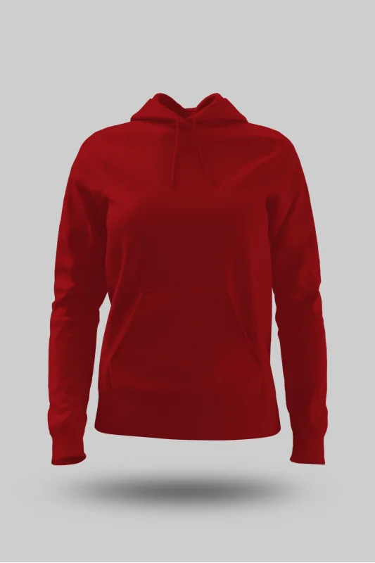 Kırmızı Kadın Kapüşonlu Hoodie Sweatshirt