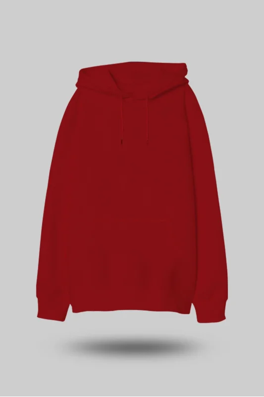 Kırmızı Oversize Unisex Kapüşonlu Sweatshirt