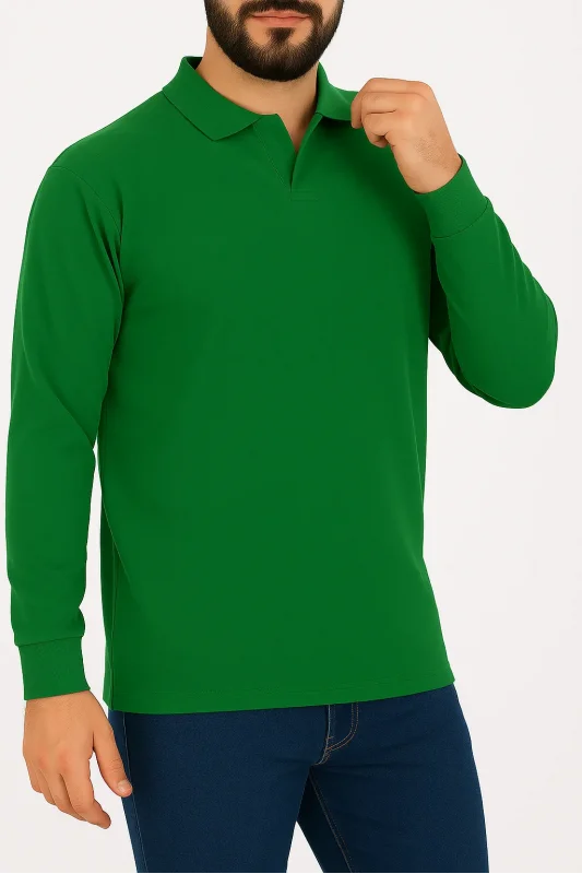 Kışlık Polo Yaka İçi Şardonlu Çimen Yeşili