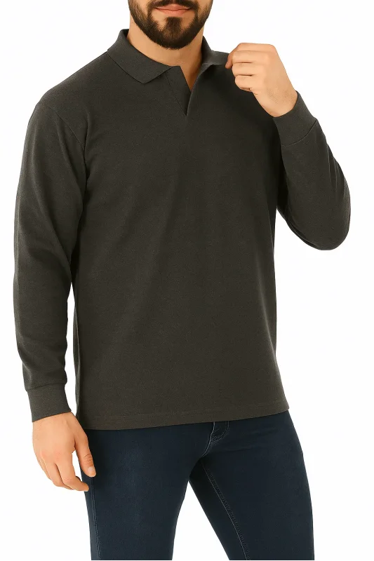 Kışlık Polo Yaka İçi Şardonlu Füme