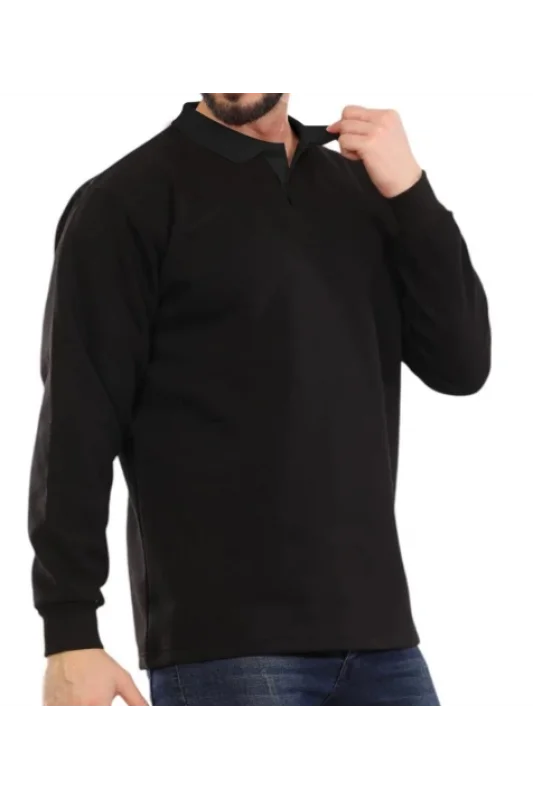 Kışlık Polo Yaka İçi Şardonlu SİYAH