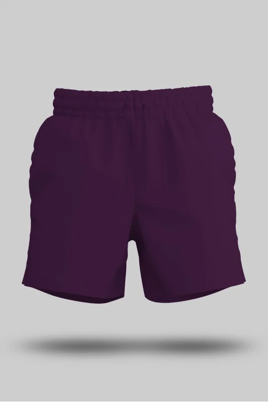 Koyu Mor Unisex Sweatshirt Şort Regular Fit