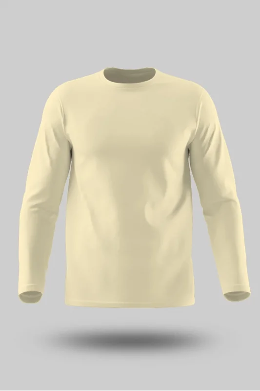 KREM UZUN KOL YAZLIK TİŞÖRT