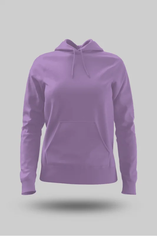 Lila Kadın Kapüşonlu Hoodie Sweatshirt