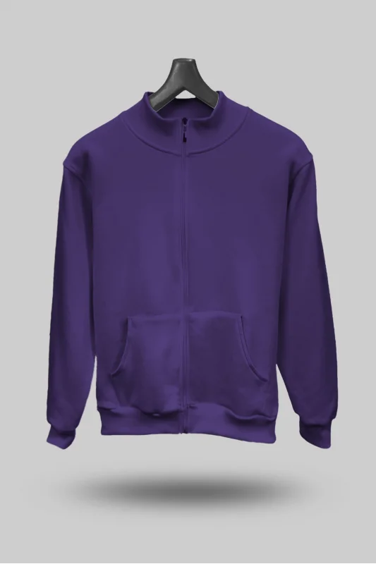 Mor Unisex Mevsimlik Kapşonsuz Mont