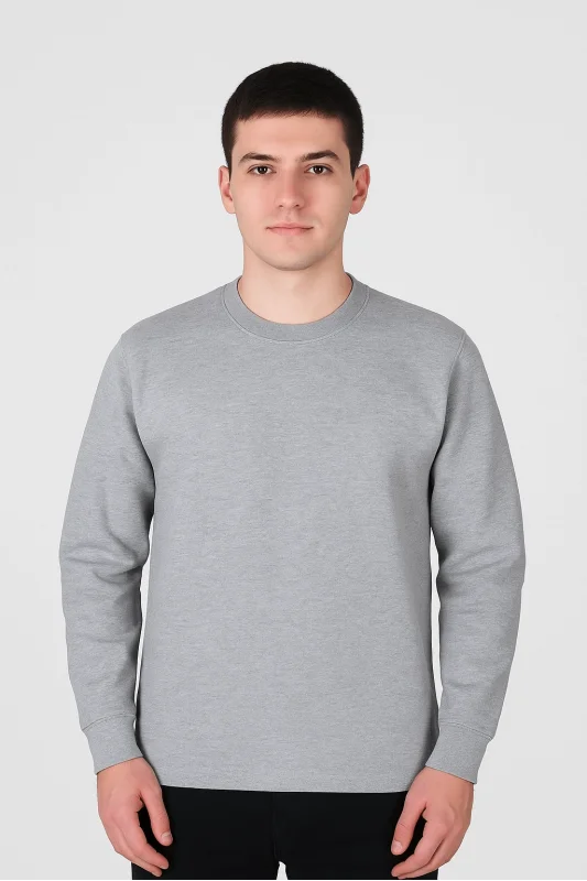 Openend 2 iplik Kapşonsuz Sweatshirt GRİ