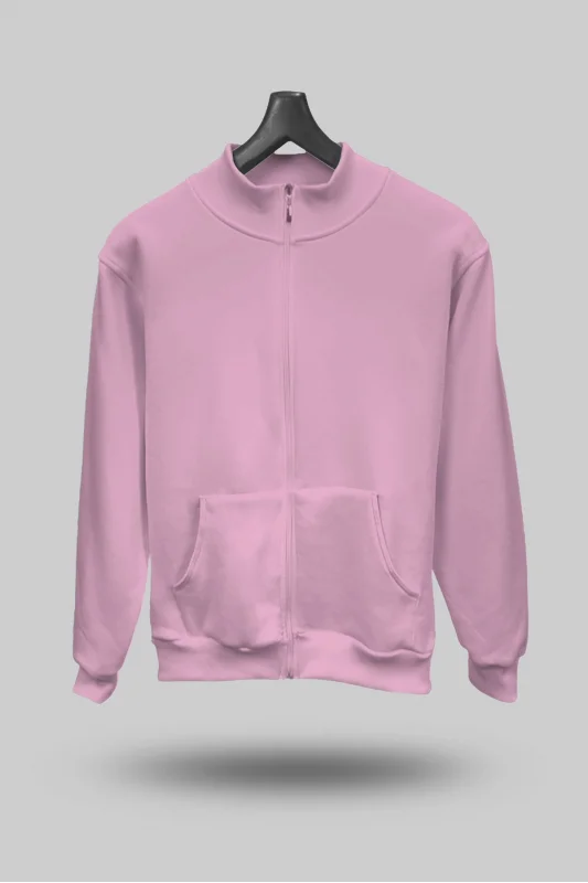 Pembe Unisex Mevsimlik Kapşonsuz Mont