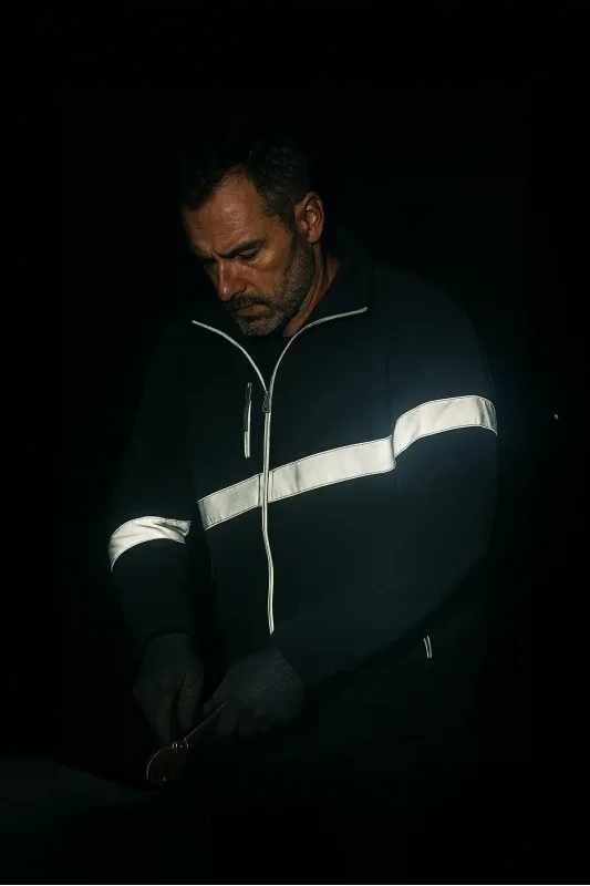 Reflektörlü Siyah İş Poları