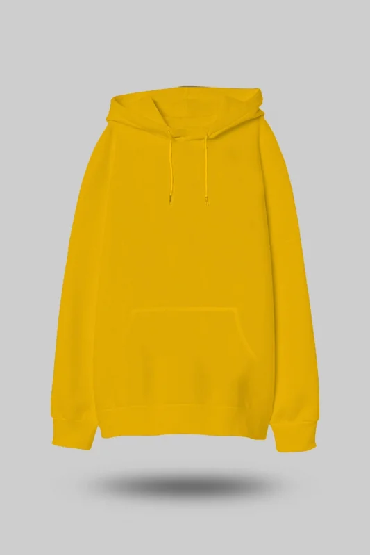 Sarı Oversize Unisex Kapüşonlu Sweatshirt