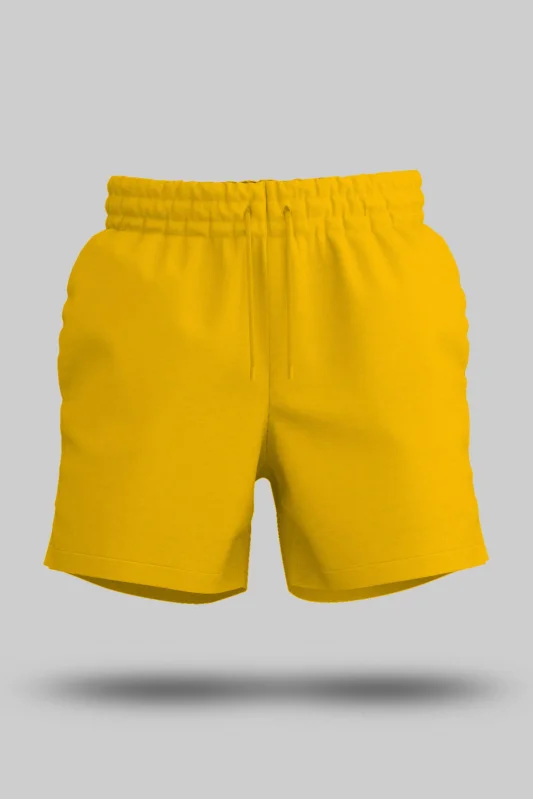 Sarı Unisex Sweatshirt Şort Regular Fit