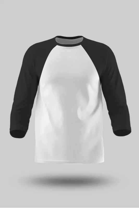 Siyah-Beyaz Orijinal Reglan 3/4 Kol Unisex Tişört