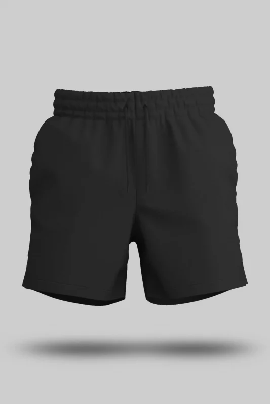 Siyah Unisex Sweatshirt Şort Regular