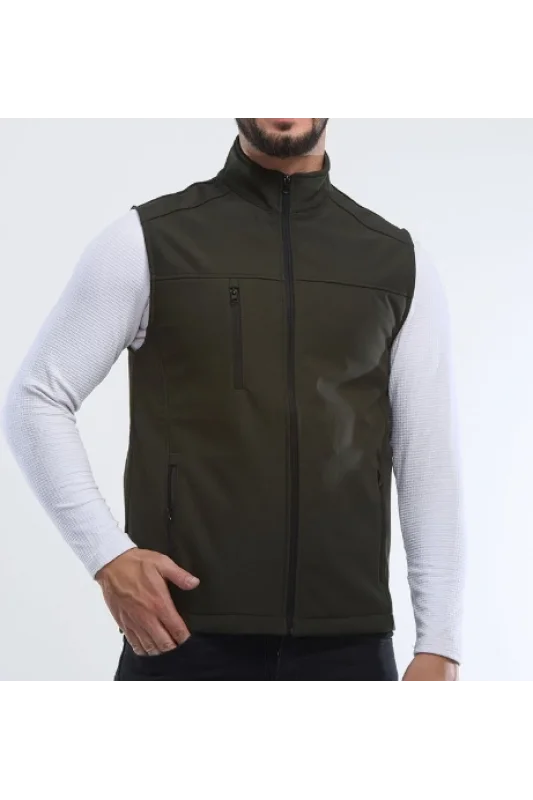 Softshell Kolsuz Yelek HAKİ YEŞİL