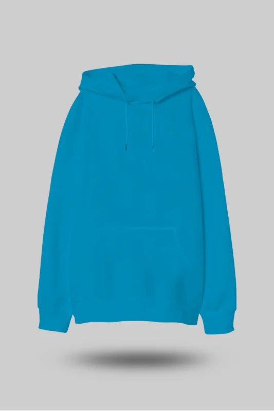 Turkuaz Oversize Unisex Kapüşonlu Sweatshirt