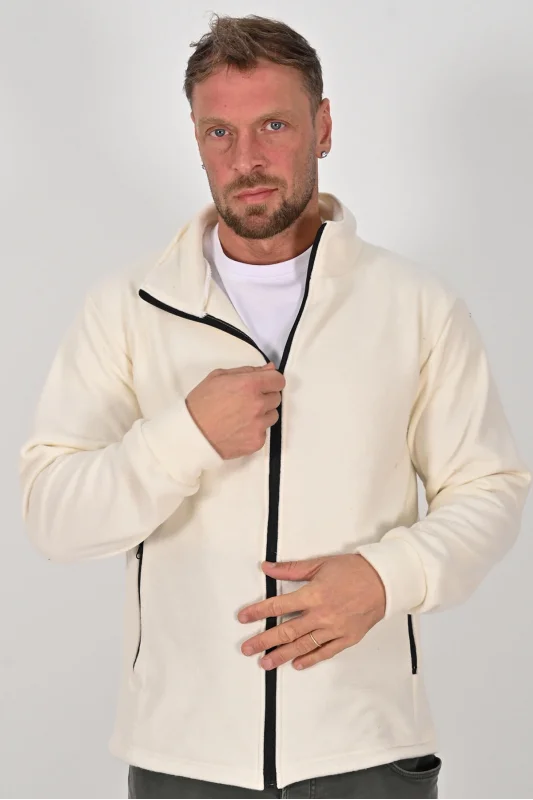 Unisex Kışlık Polar Mont EKRU