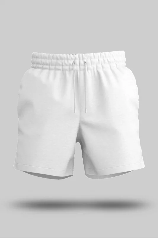 Beyaz Unisex Sweatshirt Şort Regular Fit