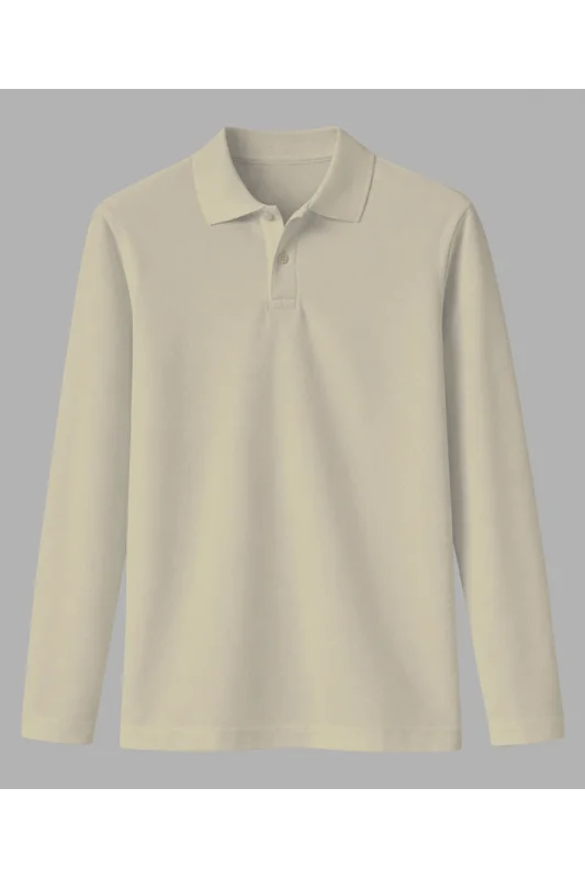 UZUN KOL POLO YAKA TİŞÖRT BEJ