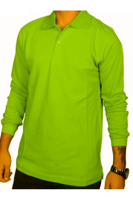 UZUN KOL POLO YAKA TİŞÖRT FISTIK YEŞİLİ