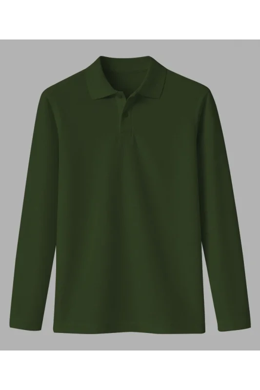 UZUN KOL POLO YAKA TİŞÖRT HAKİ