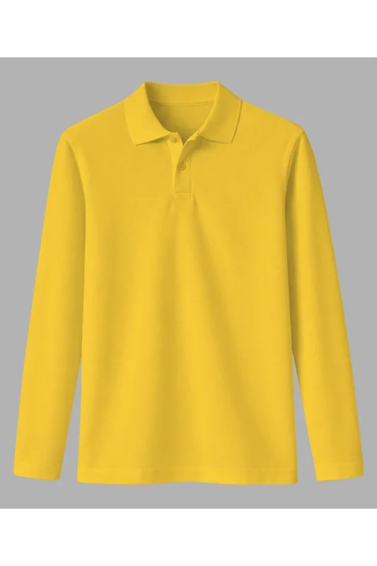 UZUN KOL POLO YAKA TİŞÖRT SARI