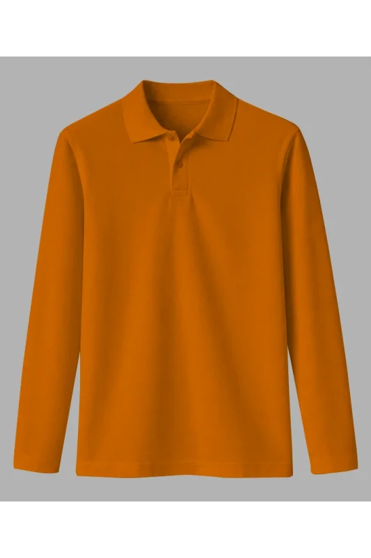 UZUN KOL POLO YAKA TİŞÖRT TURUNCU