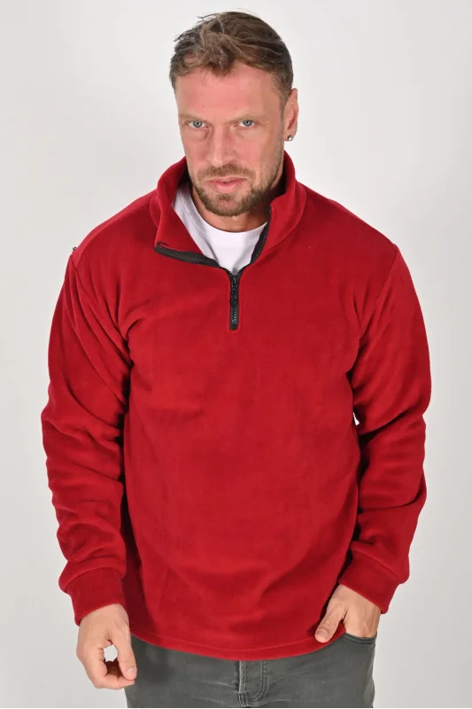 Yarım Fermuarlı Kışlık Polar Mont BORDO