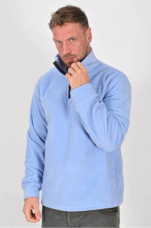 Yarım Fermuarlı Kışlık Polar Mont BUZ MAVİSİ