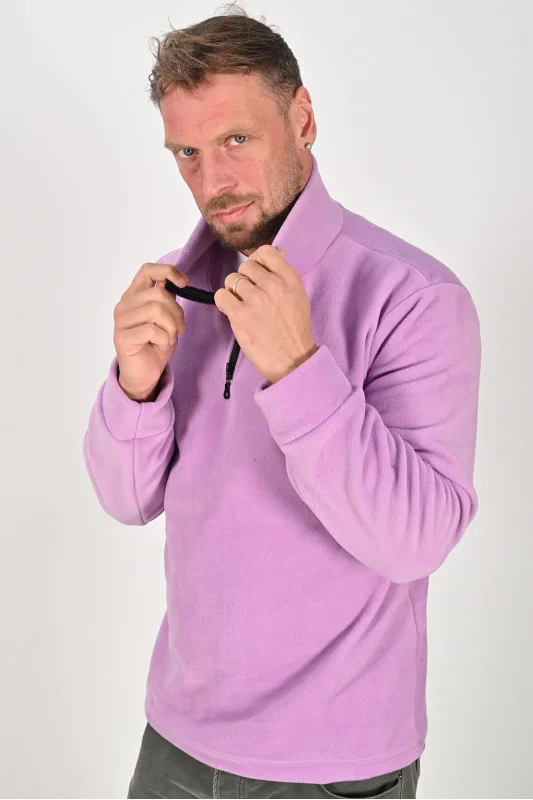 Yarım Fermuarlı Kışlık Polar Mont LİLA