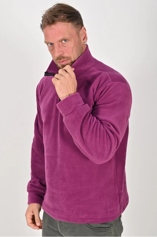 Yarım Fermuarlı Kışlık Polar Mont MOR