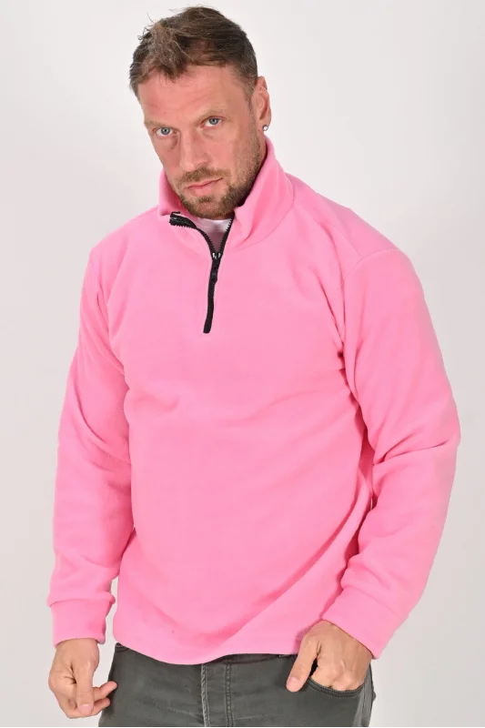 Yarım Fermuarlı Kışlık Polar Mont PEMBE