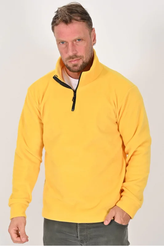 Yarım Fermuarlı Kışlık Polar Mont SARI