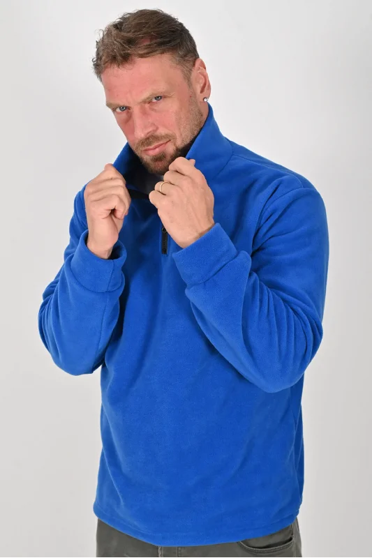 Yarım Fermuarlı Kışlık Polar Mont SAX MAVİ