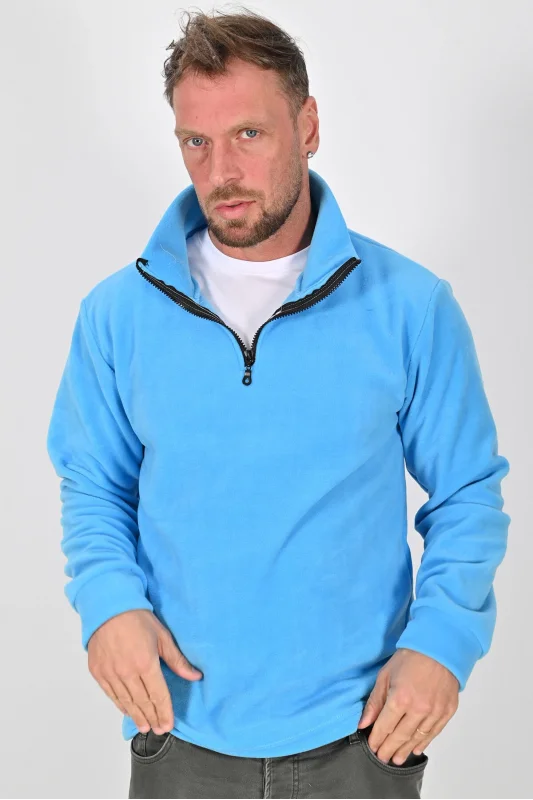 Yarım Fermuarlı Kışlık Polar Mont TURKUAZ