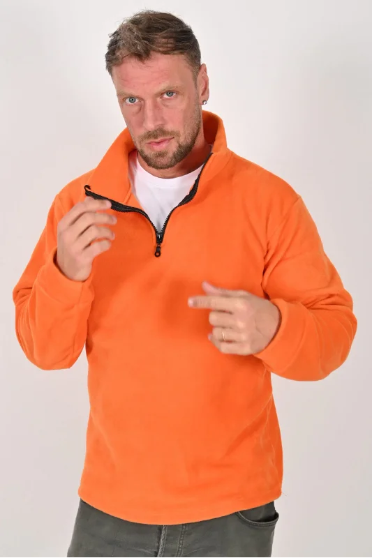 Yarım Fermuarlı Kışlık Polar Mont TURUNCU