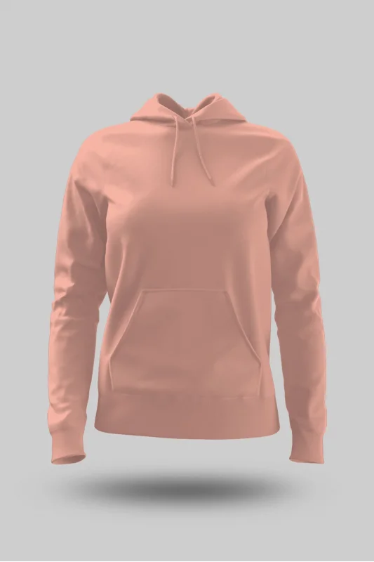 Yavruağzı Kadın Kapüşonlu Hoodie Sweatshirt