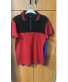 Velocity Model Fermuarlı Polo Yaka Tişört Kırmızı Siyah