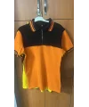 Velocity Model Fermuarlı Polo Yaka Tişört Turuncu Siyah