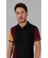 Proline Model Polo Yaka Tişört Bordo Siyah Sarı