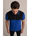 Velocity Model Fermuarlı Polo Yaka Tişört Sax Siyah
