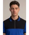 Velocity Model Fermuarlı Polo Yaka Tişört Sax Siyah