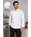 Beyaz Alpaka Şef Önlüğü Klasik Model Gizli Çıtçıtlı