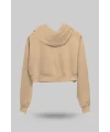 Camel Kadın Crop Hoodie Kapüşonlu Sweatshirt